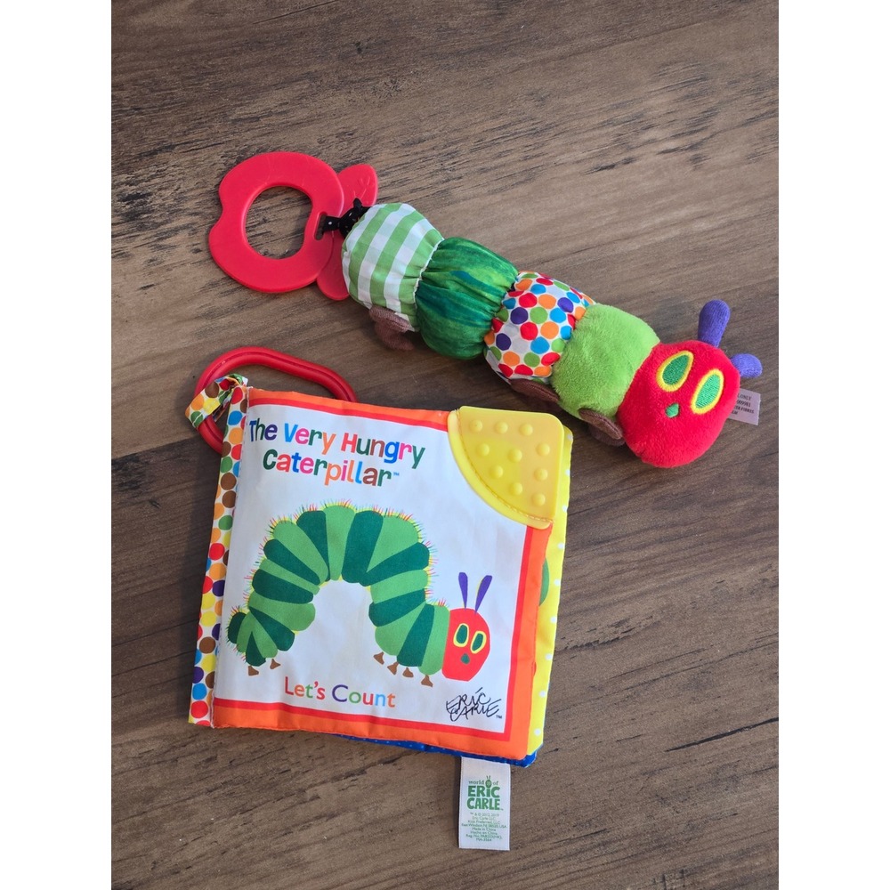 Eric Carle The Very Hungry Caterpillar Soft Crinkle Book and Plush Rattle Set